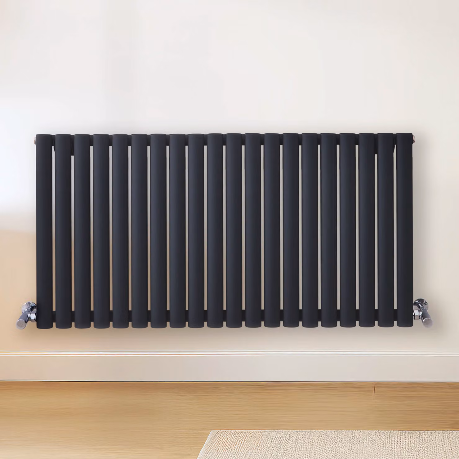 Radiatore di Design Orizzontale Grigio (Carbon Grigio) - 600mm x 1180mm - Pannello Doppio  - Revive
