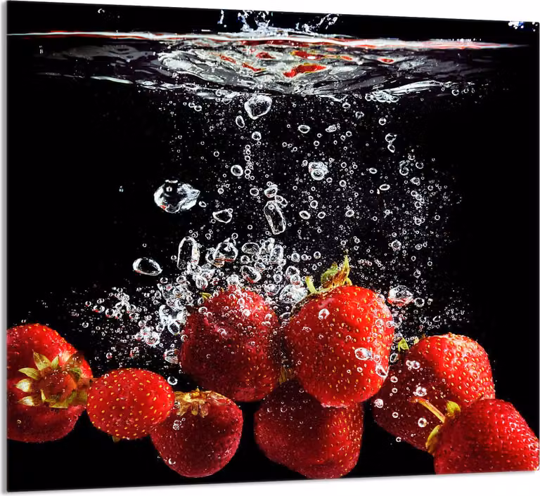 PIATTO IN VETRO PER CUCINA 65x60 Fragole