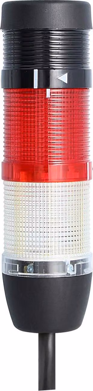 Colonna segnaletica STEX24 bianca-rossa, 50 mm, 24 V CA/CC, luce LED fissa con cicalino, cavo 0,6 metri, SS50-B2/24 127 Volume 90