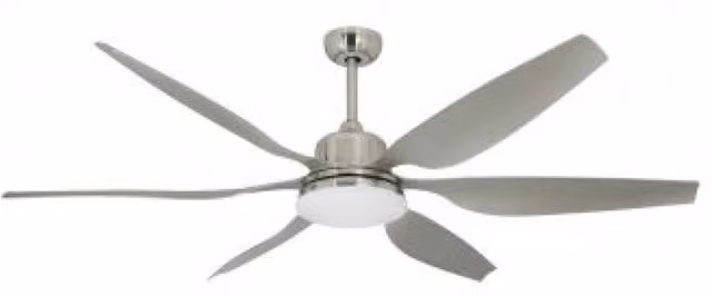 Vam Ventilatore da soffitto a risparmio energetico Eco-LED 167 cm nichel sabbiato con luce a LED