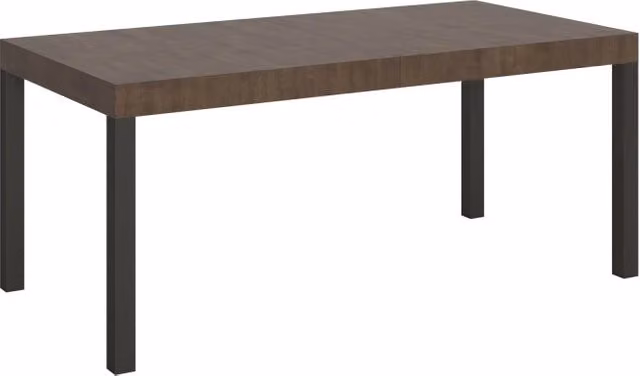 Tavolo allungabile moderno Itamoby con piano in laminato rovere e telaio in metallo antracite, L/P/H: 90 x 180/440 x 77 cm