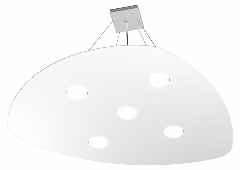 Sospensione Moderna Shape Metallo Bianco 5 Luci Gx53