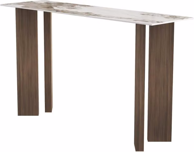 Consolle con piano in ceramica stile Pandora "Elma" - 140 cm - Marrone