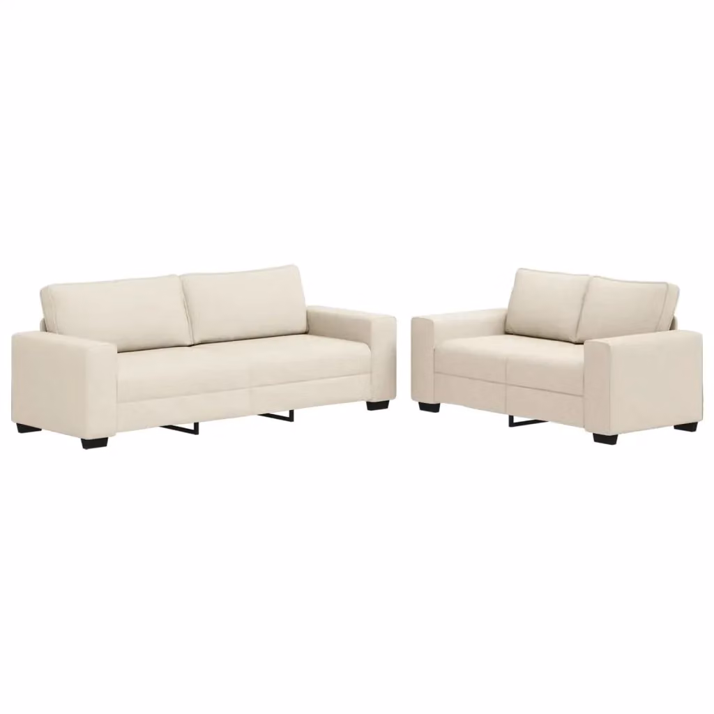Divano beige in tessuto con cuscini vidaXL per soggiorno e ufficio in casa – 2