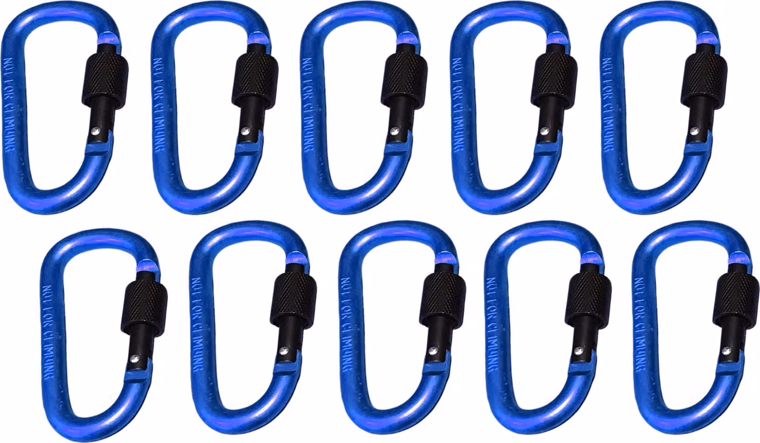 Set di 10 moschettoni, colore 9: blu scuro, 100 kg