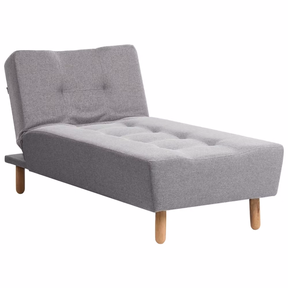 Chaise longue BELIANI grigia in tessuto con stile scandinavo e funzione letto reversibile L/P/H: 178 x 75 x 80 cm – 2
