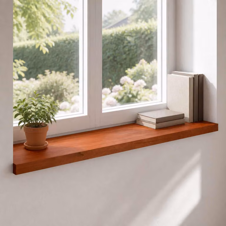 Set di 2 soglie per finestre vidaXL in legno marrone L 100 cm x P 40 cm x H 2 cm