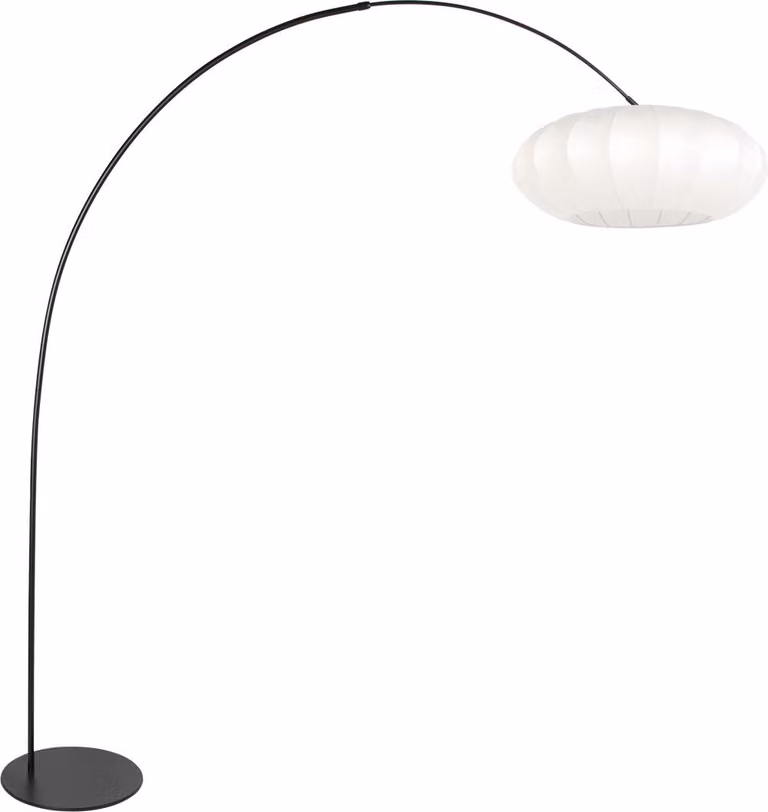 Lampada da terra - bianco nero - Curve - plastica metallo - lampada ad arco - E27 - 4272ZW - Anne Lighting