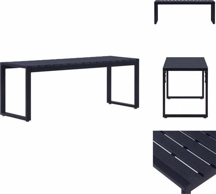 vidaXL Panchina da giardino 120,5 cm PS board nero - Panchine da giardino