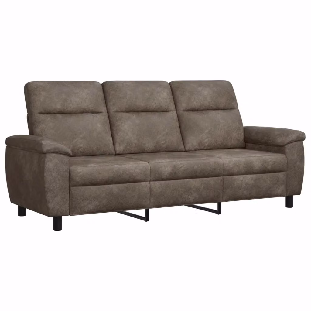 Divano moderno vidaXL in ecopelle grigio scuro con struttura in metallo L: 214 cm, P: 90 cm, H: 95 cm – 2