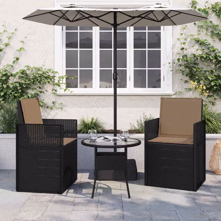 vidaXL Cuscini per Seduta e Schienale in Poliestere con Imbottitura in Schiuma, Colore Grigio/Beige, L/P/H: 47 x 47 x 45 cm