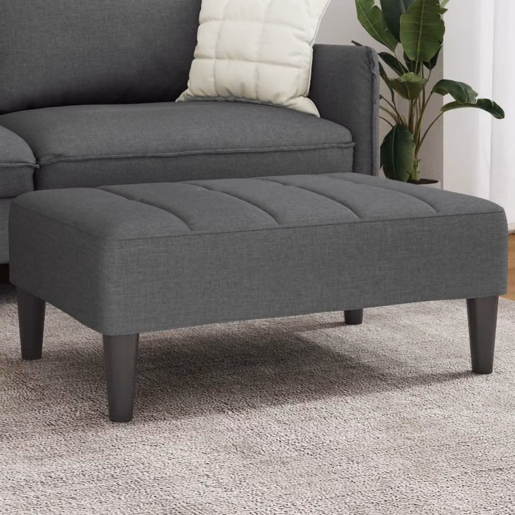Poggiapiedi vidaXL in tessuto grigio con design moderno L: 77 cm, P: 55 cm, H: 31 cm