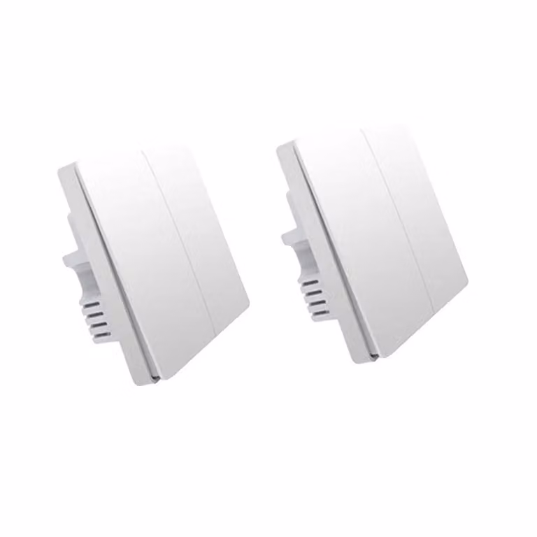 Interruttore a muro smart Aqara, controllo wireless delle luci tramite Zigbee, non richiede filo neutro, confezione da 2, interruttore a 2 pulsanti senza filo neutro