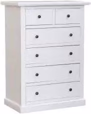 cassettiera 4 + 2 cassetti in legno Shabby chic laccato bianco cassetti lisci