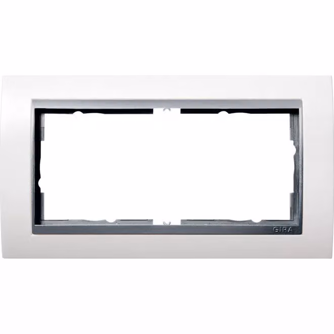 Gira 1002806 Cornice di copertura a 2 fori senza MS, colore alluminio, Gira Event Bianco puro