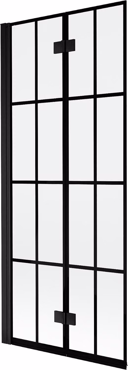 Mexen Mist paravento per doccia a 2 ante sinistro 80 x 150 cm, griglia nera, nero - 8A9-080-002-70-77-L