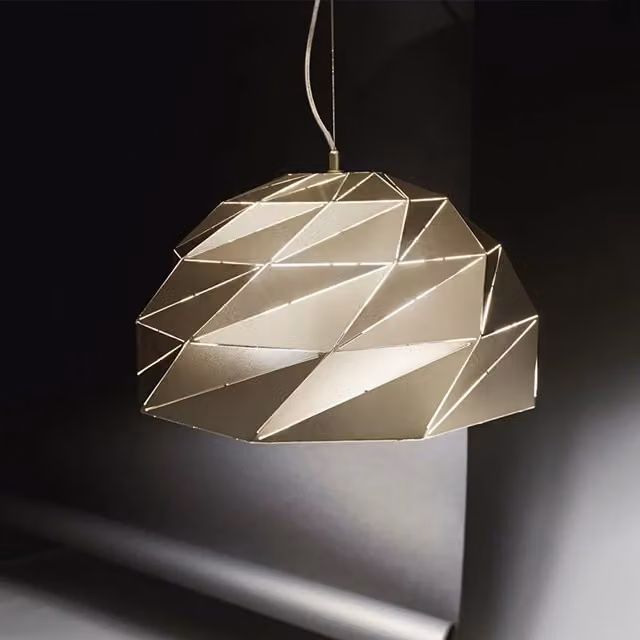 Lampadario a sospensione moderno Perenz Tilt in metallo oro e bianco con 3 luci E27 regolabili – 1