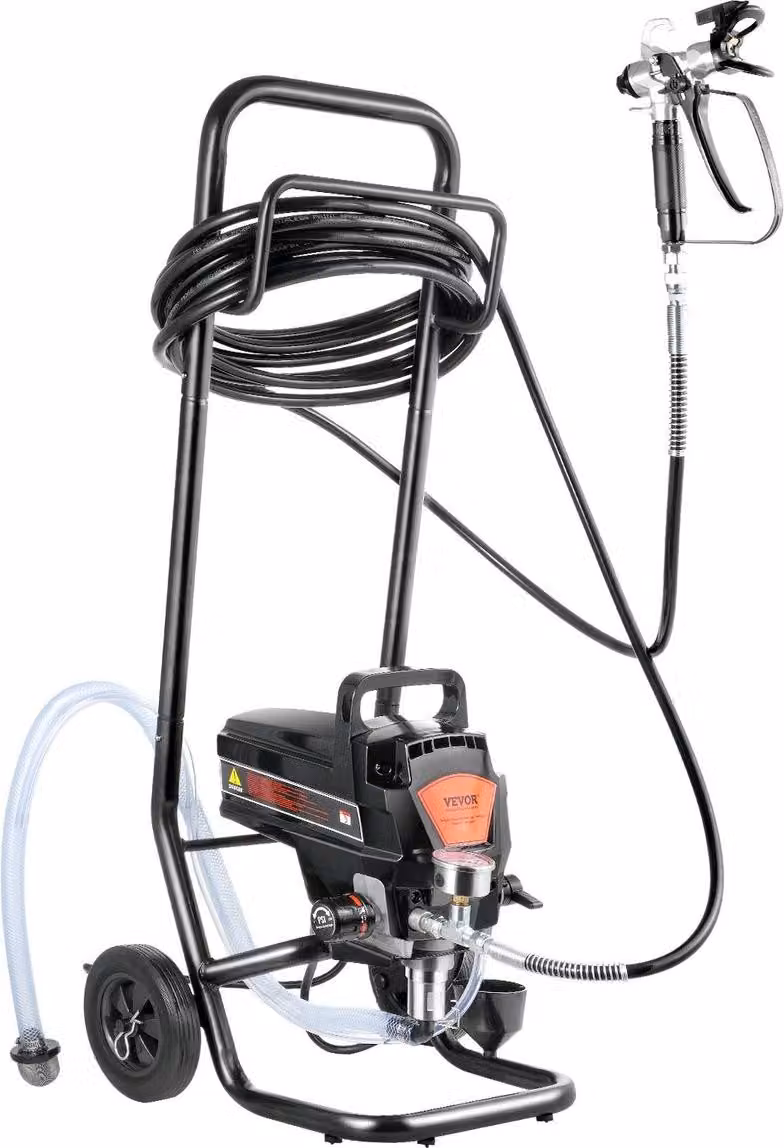 Spruzzatore di vernice airless da appoggio, spruzzatore elettrico airless ad alta efficienza da 950 W e 3000 PSI con carrello, effetto di verniciatura fine e uniforme, spruzzatori di vernice per mobili e recinzioni interni ed esterni della casa