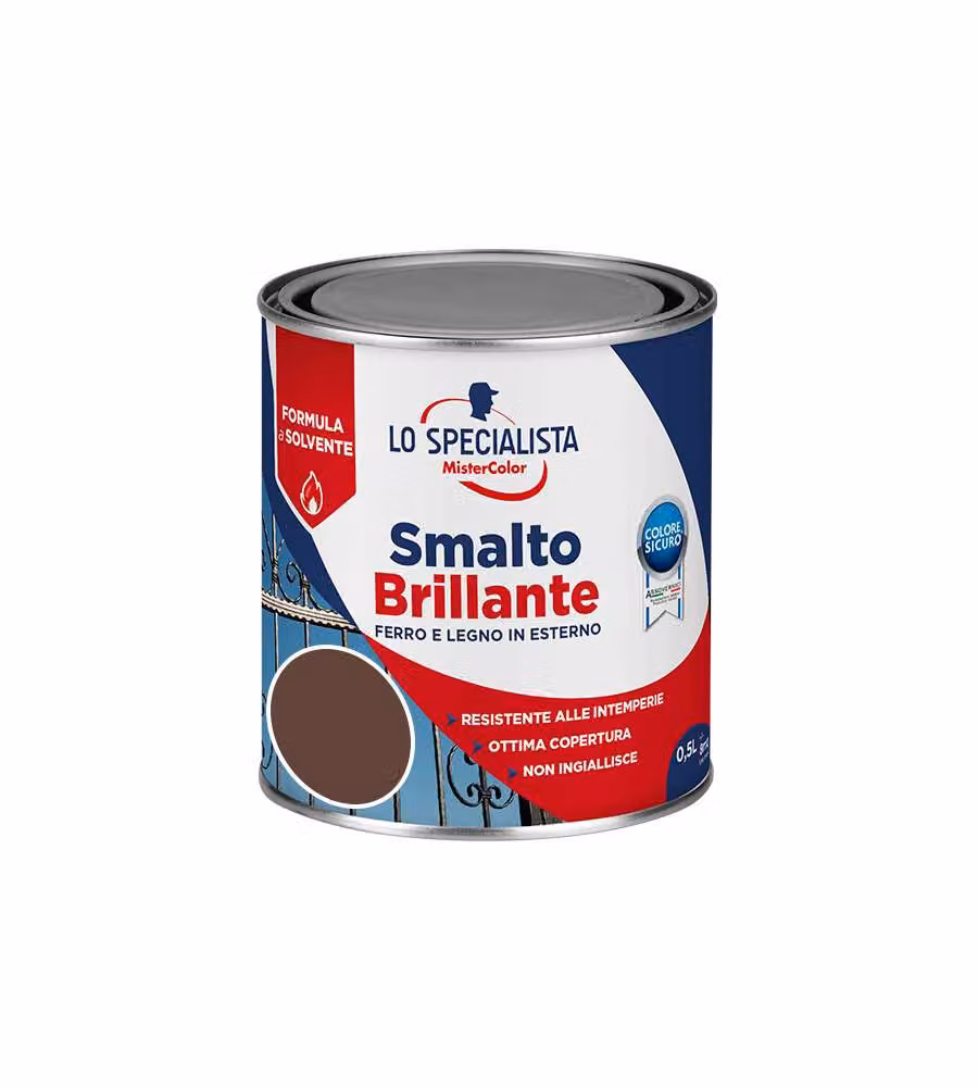 Lo Specialisa Smalto Brillante a Solvente 0,5 l Marrone