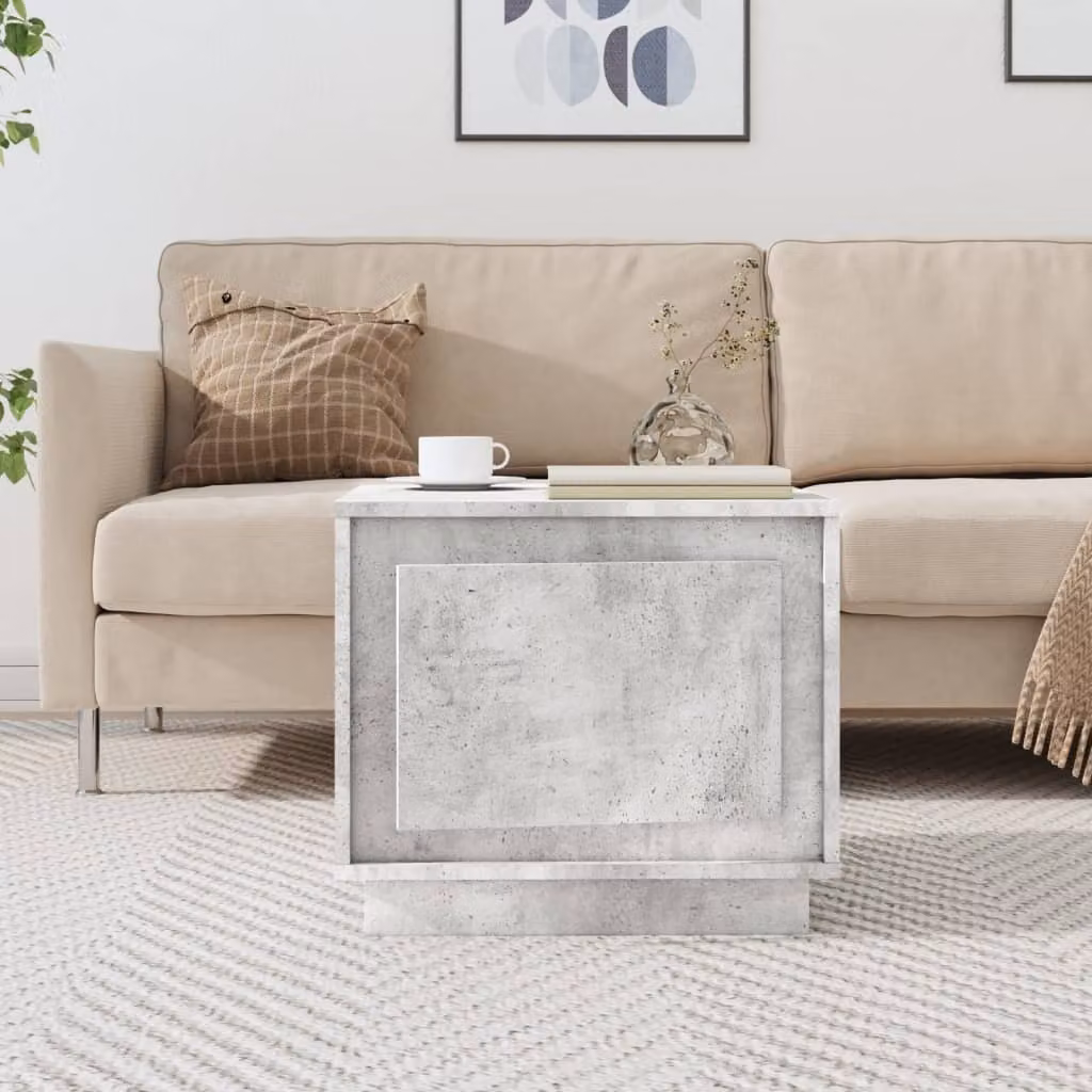 The Living Store tavolino in cemento grigio 51x50x44 cm materiale a base di legno