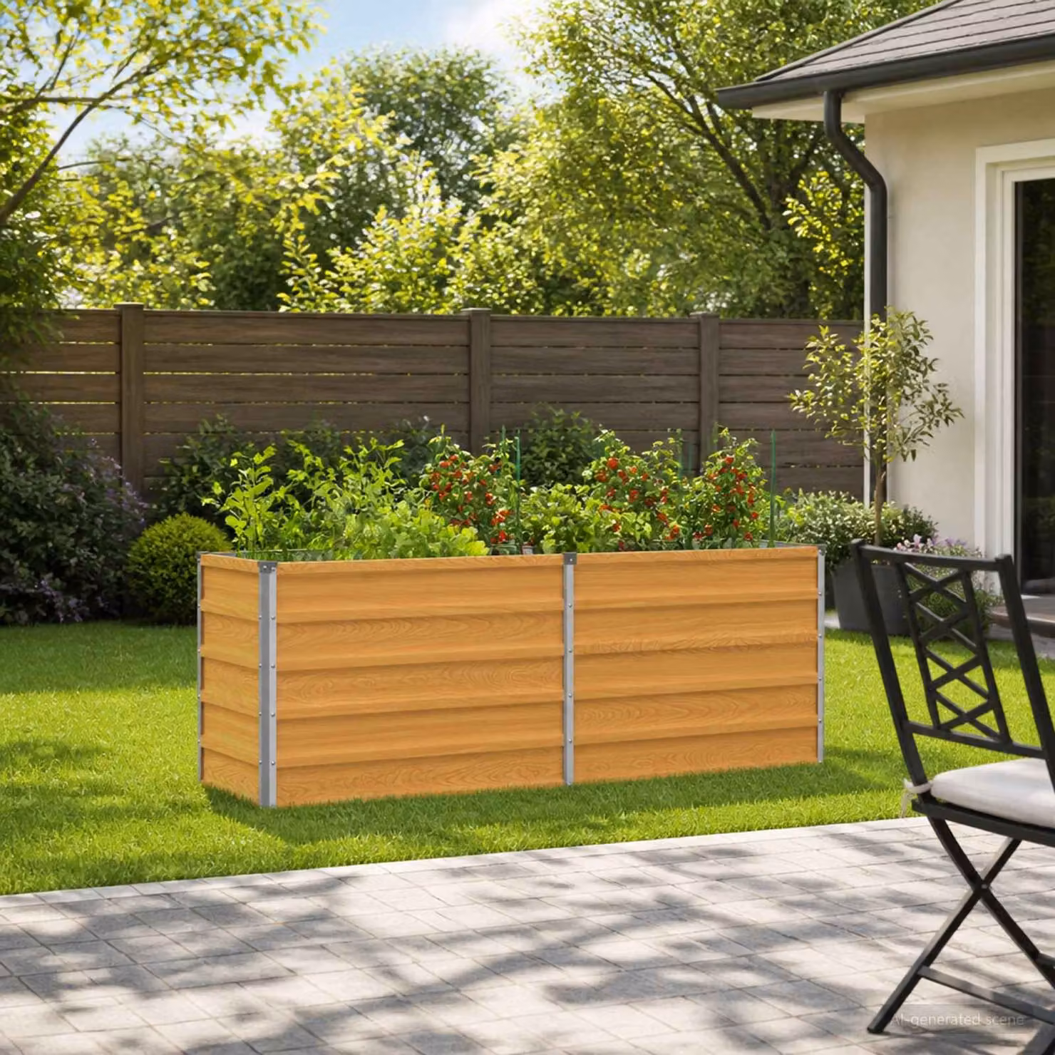 Letto rialzato da giardino vidaXL in metallo Corten color marrone L: 160 cm, P: 40 cm, H: 55 cm