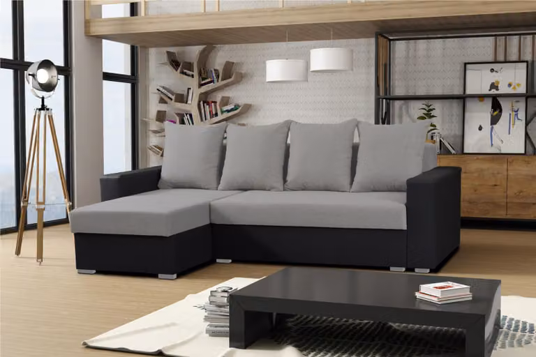 Divano Divani a L divano grigio divano angolare tessile soggiorno divani divano letto box