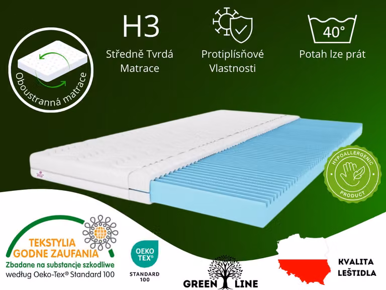 MARPUR, topper per materasso 100x200 con strato massaggiante, livello di rigidità H3, altezza 10 cm