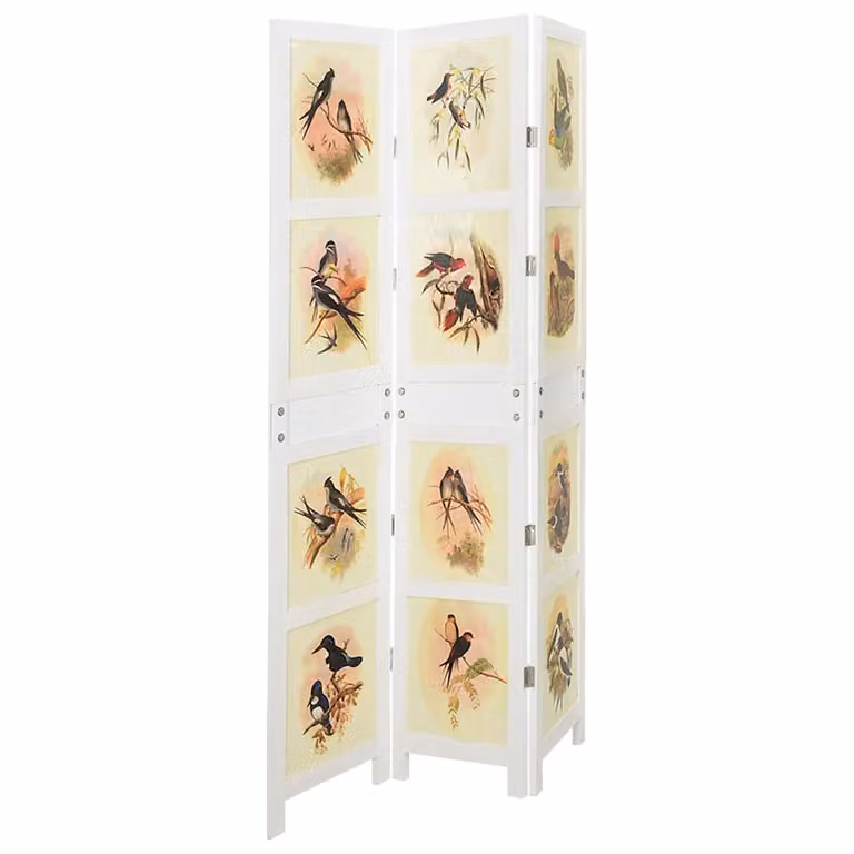 Pannello divisorio vidaXL bianco con decorazione floreale in MDF per soggiorno e ufficio L 106 cm x H 165 cm