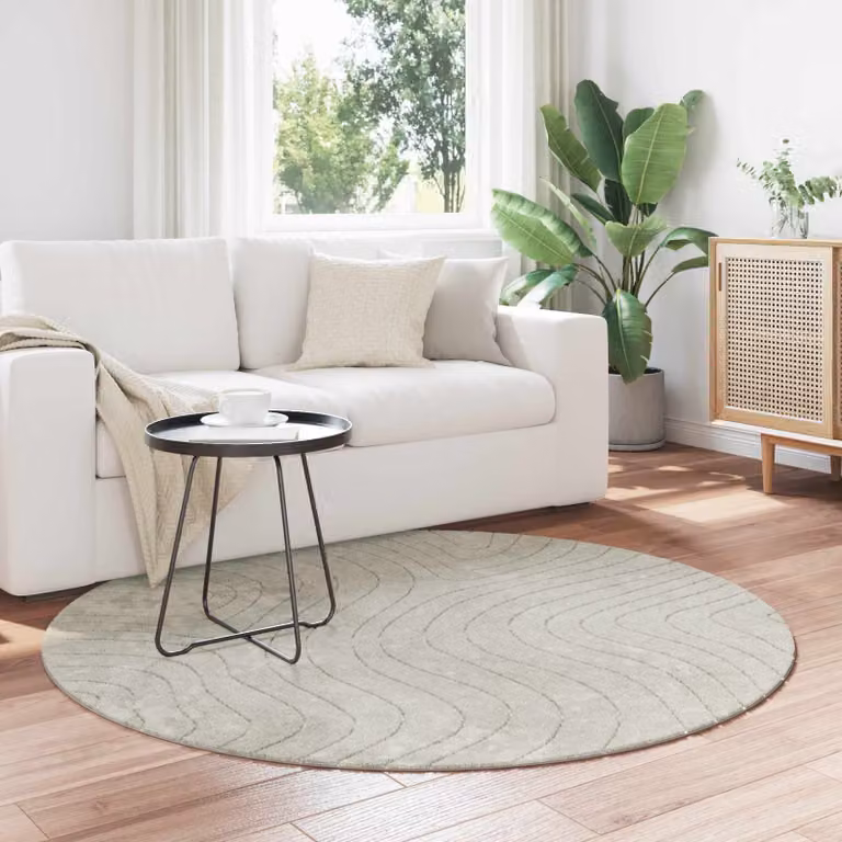 Tappeto vidaXL PALMERAS per interno ed esterno, Verde e Beige, Lavabile e Antiscivolo, Ø 200 cm