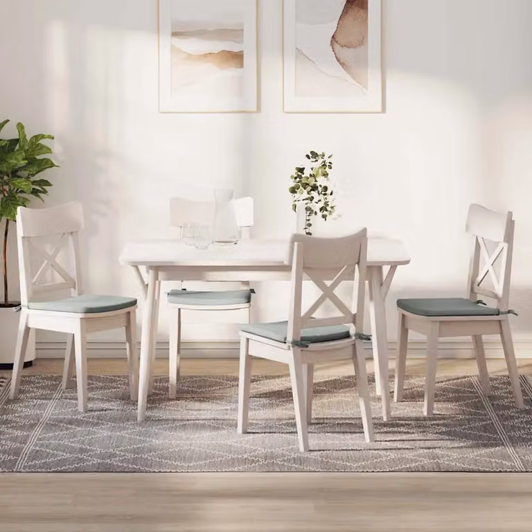 Set di 4 cuscini per seduta vidaXL in velluto grigio chiaro con fodera lavabile, L/P/H: 40 x 40 x 3 cm