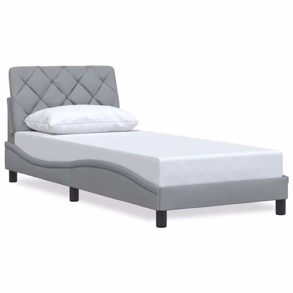 Giroletto vidaXL in tessuto grigio chiaro senza materasso L/P/H: 200 x 80 x 15 cm – 2