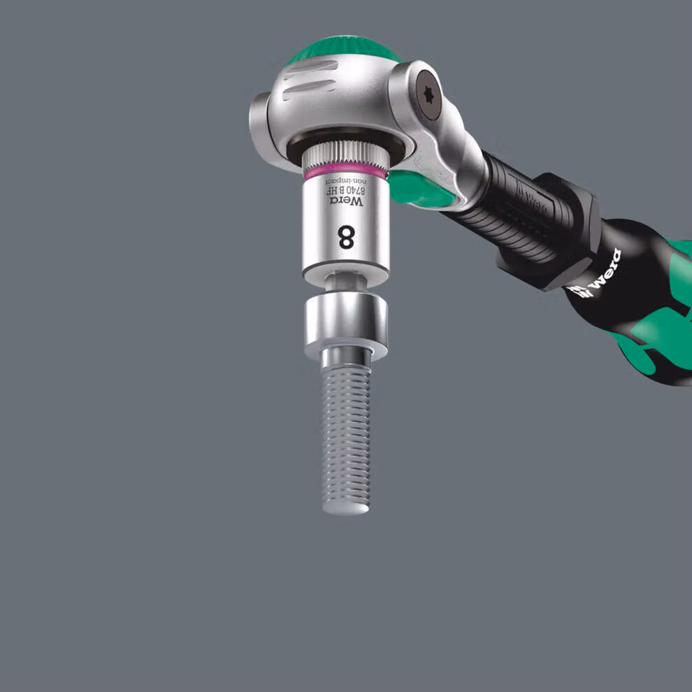 Wera 8740 B HF Zyklop con attacco da 3/8", con funzione di supporto per viti ad esagono cavo, 1/8" x 107 mm