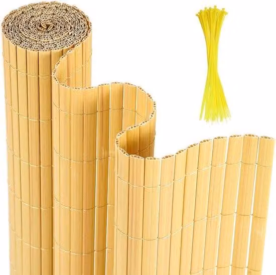 Recinzione da giardino in PVC 4 x 5 m per garantire la privacy – Recinzione da giardino e da balcone – Bambù