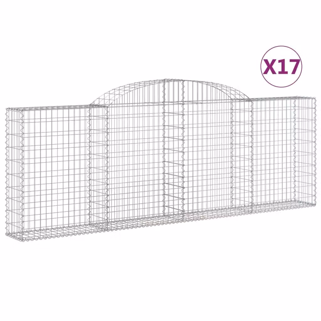 Cesti Gabbioni ad Arco 17 pz 300x30x100/120 cm Ferro Zincato