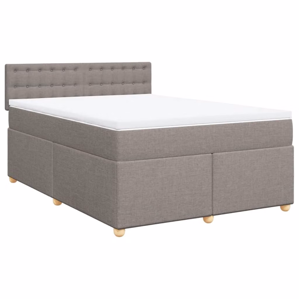 Giroletto a Molle con Materasso Tortora 140x200 cm in Tessuto