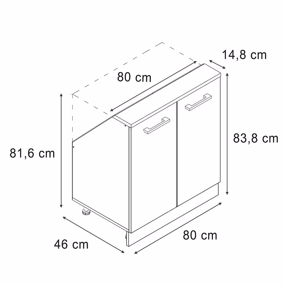 Mobile sottotetto Vicco Rion in legno color antracite con 2 ante e ripiani interni L/P/H: 83.8 x 46.0 x 80.0 cm – 2