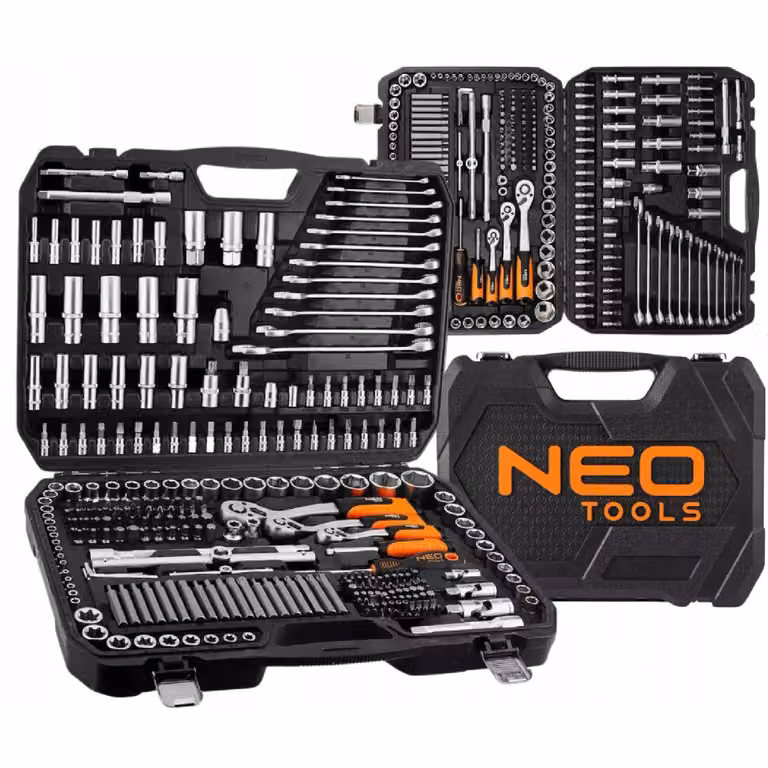 Neo Tools Valigetta portautensili da 300 pezzi da 1/2", 3/8" e 1/4"