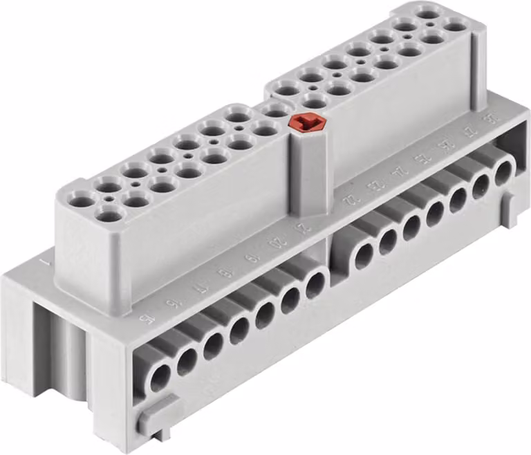 HARTING Han-Eco Mod.28E Inserto femmina (F) Connessione a vite, 28 poli+PE 500V, 16A - 1 pezzo