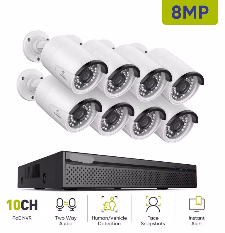 Sistema di videosorveglianza - Telecamere di sicurezza - Telecamera di sicurezza - 4K Ultra HD - Kit di telecamere POE