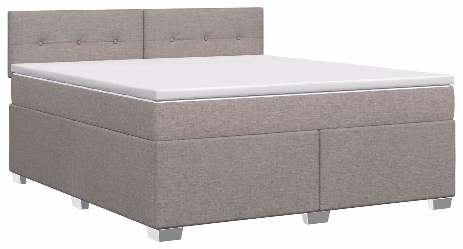 Letto a molle con materasso Taupe 160 x 200 cm in tessuto