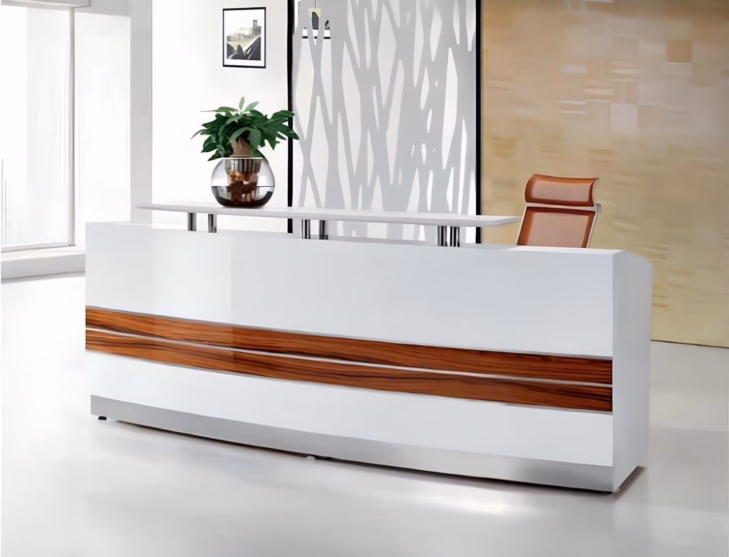 Esclusivo tavolo da reception bianco - Lussuose scrivanie da ufficio - Mobili robusti