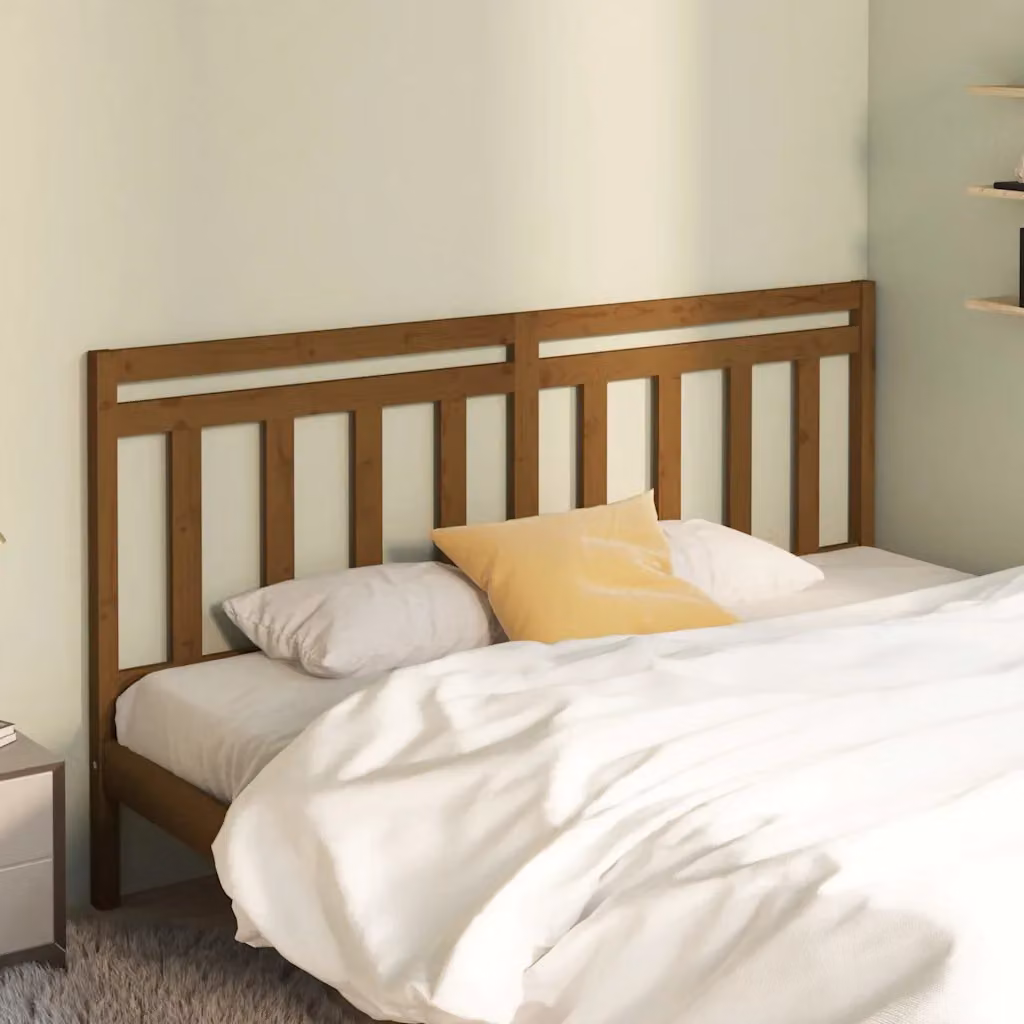 Testiera per letto vidaXL in legno massello di pino color marrone stile rustico L: 206 cm, P: 4 cm, H: 100 cm