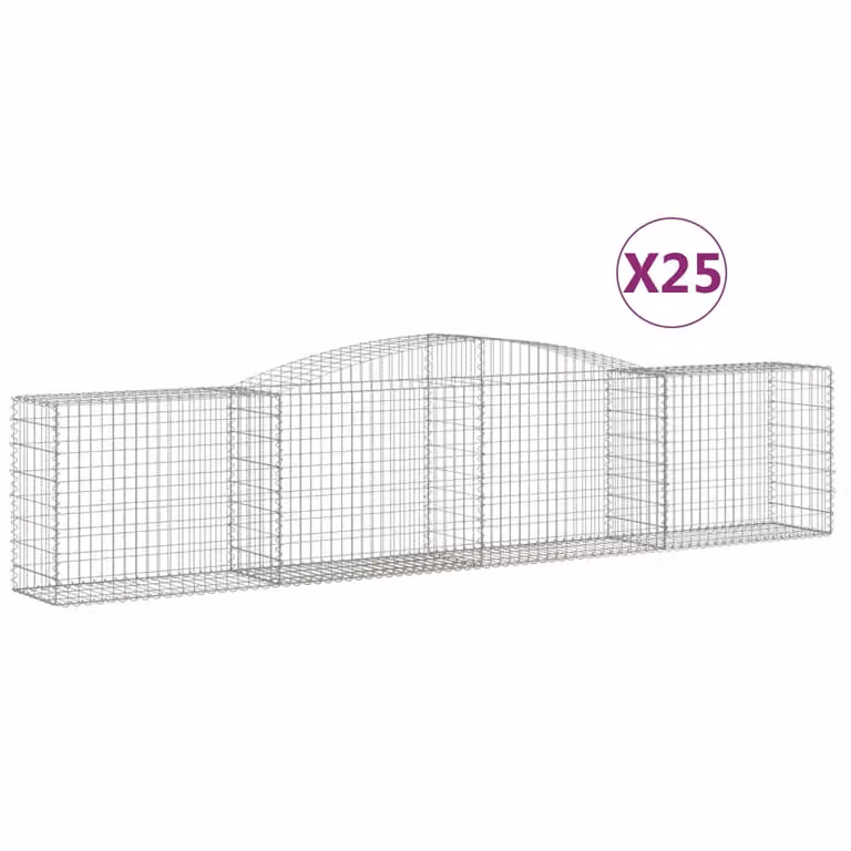 Cesti Gabbioni ad Arco 25 pz 400x50x80/100 cm Ferro Zincato
