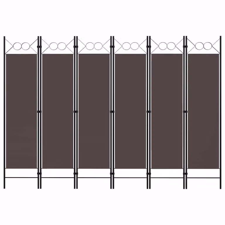 vidaXL Paravento Decorativo Moderno a 6 Pannelli Marrone L: 240 cm, H: 180 cm