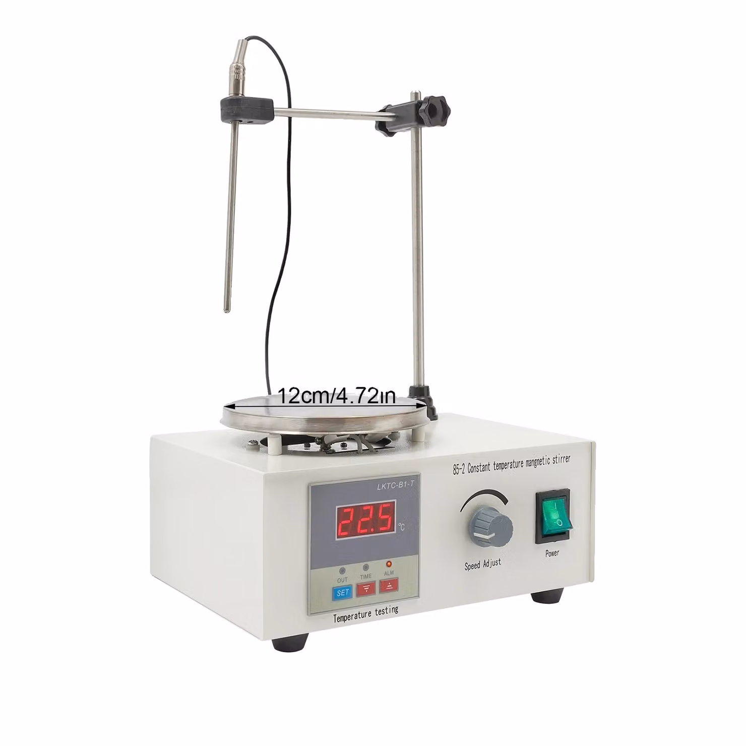 Agitatore magnetico con piastra riscaldante, regolazione della temperatura regolabile, adattamento ad alta velocità, beige, UE