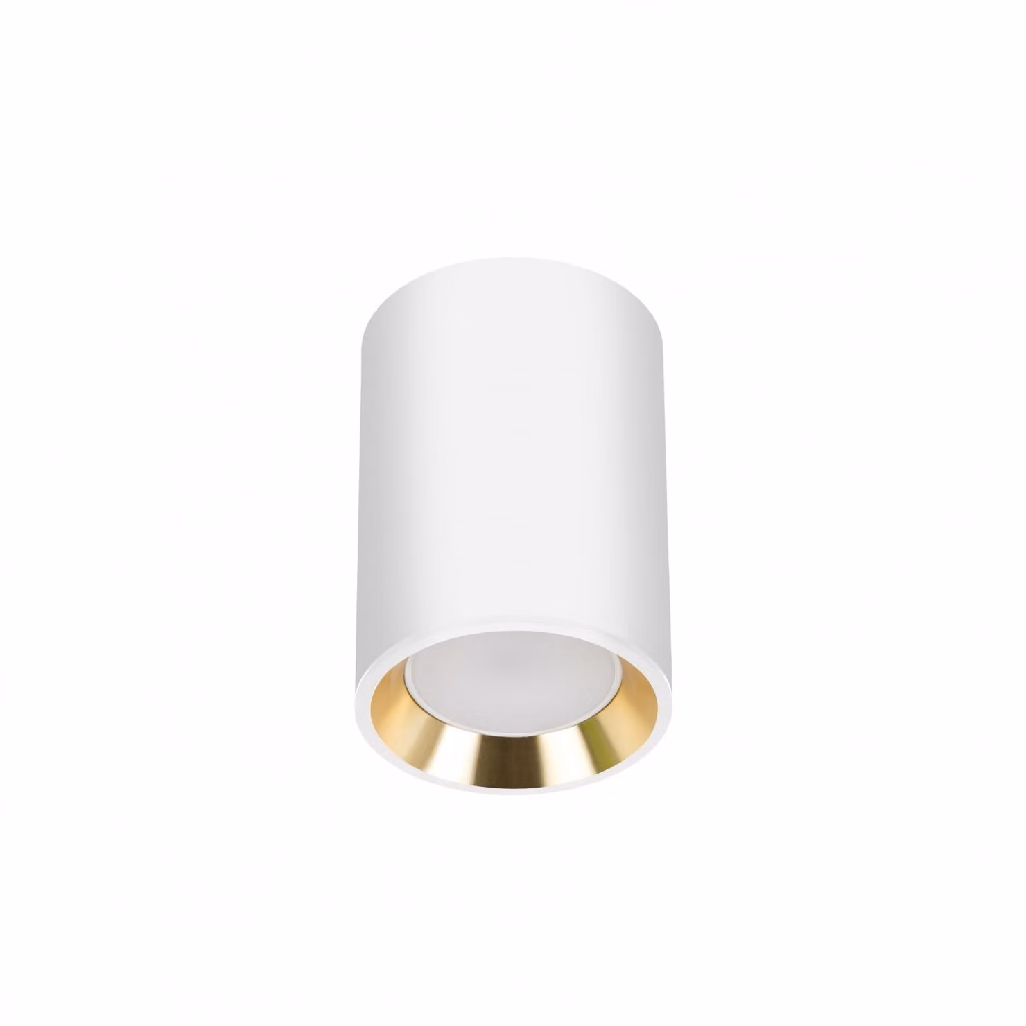 Lampada da soffitto Mini P20 rotonda bianca/oro CHLOE Corpo bianco Anello oro Bordo bianco