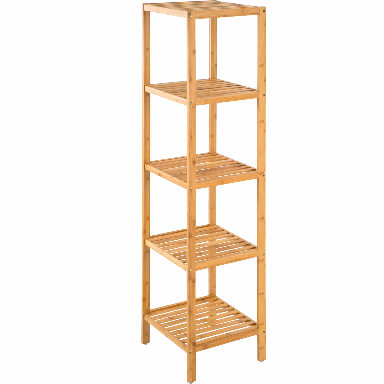 Scaffale verticale in bambù TecTake GmbH con 5 piani, marrone, L/P/H: 33 x 33 x 141 cm