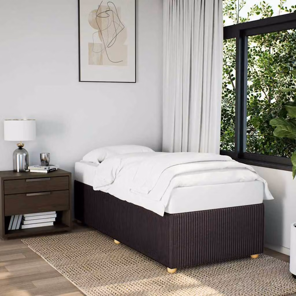 Giroletto vidaXL senza materasso in tessuto marrone scuro L/P/H: 90 x 200 cm – 1