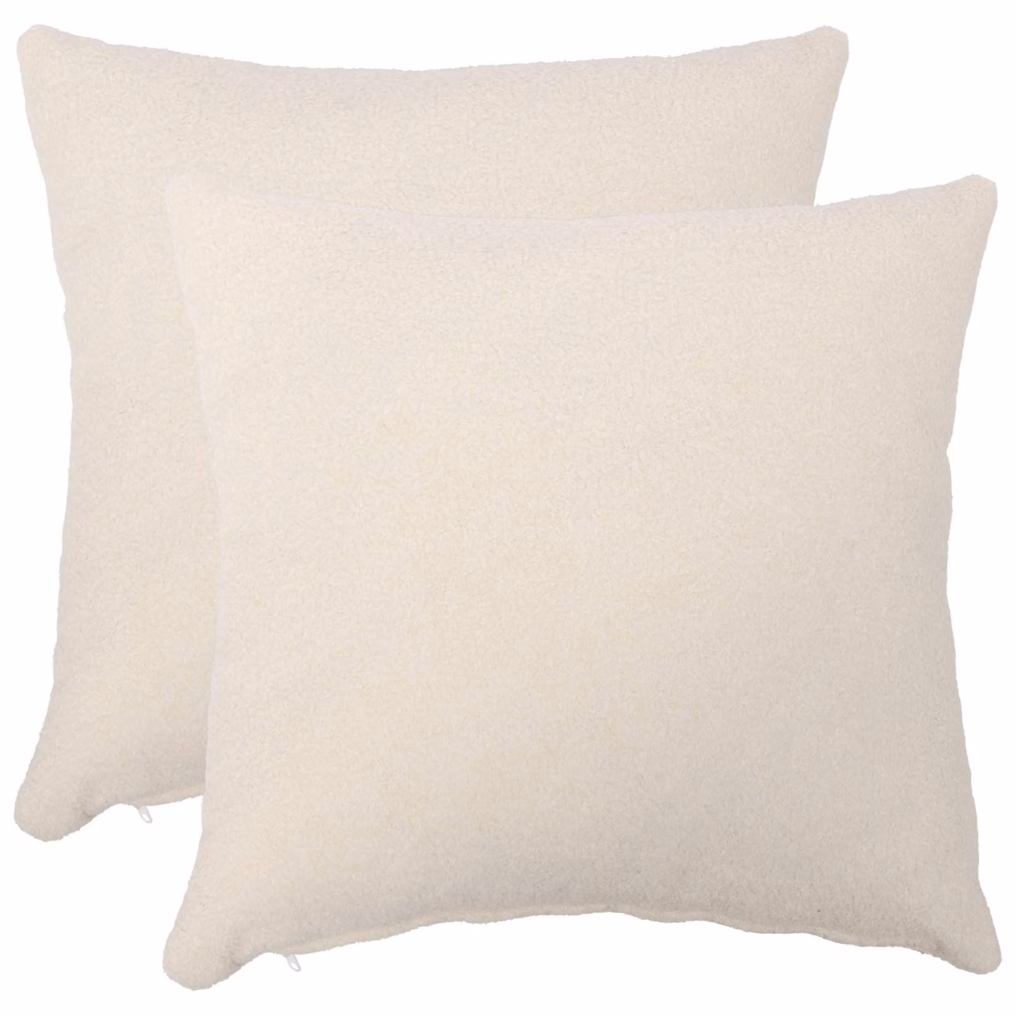 Set di 2 federe vidaXL HEERLEN in tessuto bouclé color crema, L 40 cm x P 40 cm
