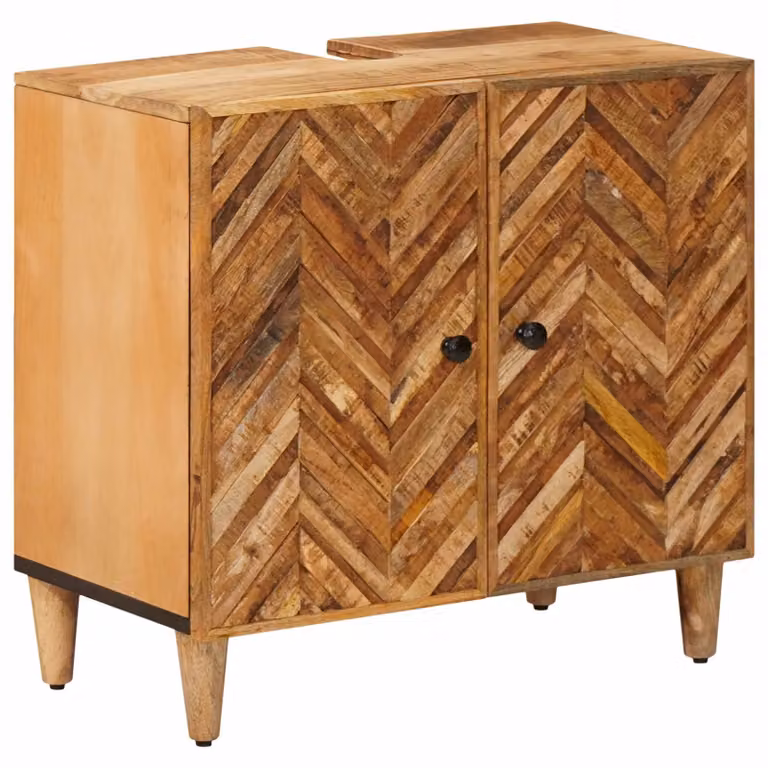 Armadio sottolavello moderno vidaXL in legno color marrone per bagno L: 62 cm, P: 33 cm, H: 58 cm
